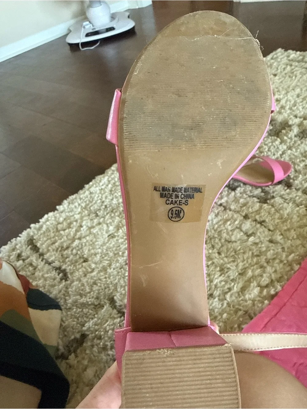 Women’s Pink Ankle-Strap Block Heel Sandals